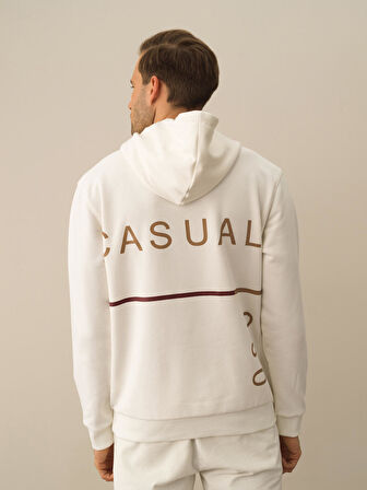 Xint Ekru Pamuk Dokulu Regular Fit Sweatshirt