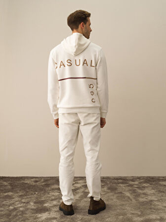 Xint Ekru Pamuk Dokulu Regular Fit Sweatshirt