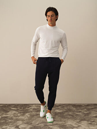 Xint Lacivert Pamuk Dokulu Regular Fit Sweat Pantolon