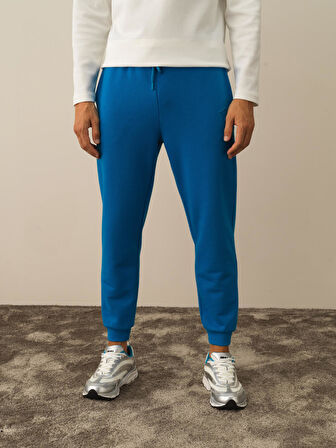 Xint Mavi Pamuk Dokulu Regular Fit Sweat Pantolon
