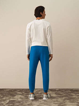 Xint Mavi Pamuk Dokulu Regular Fit Sweat Pantolon