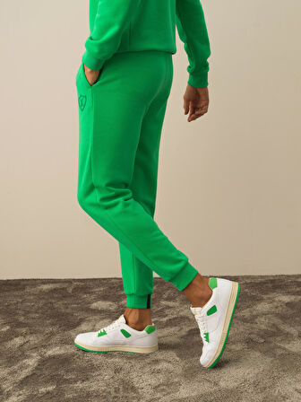 Xint Yeşil Pamuk Dokulu Regular Fit Sweat Pantolon
