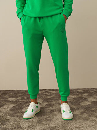 Xint Yeşil Pamuk Dokulu Regular Fit Sweat Pantolon