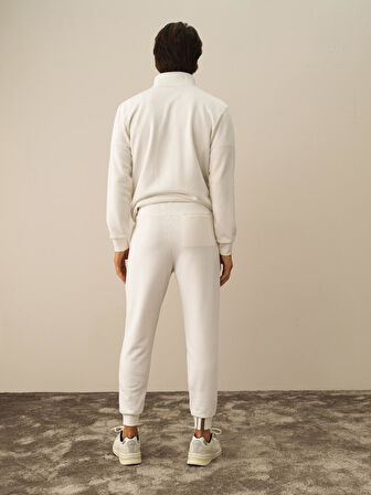Xint Ekru Pamuk Dokulu Regular Fit Sweat Pantolon