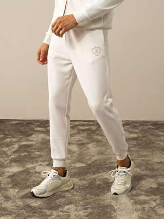 Xint Ekru Pamuk Dokulu Regular Fit Sweat Pantolon