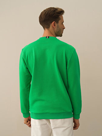 Xint Yeşil Pamuk Dokulu Regular Fit Sweatshirt