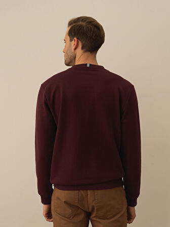 Xint Bordo Pamuk Dokulu Regular Fit Sweatshirt