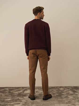 Xint Bordo Pamuk Dokulu Regular Fit Sweatshirt