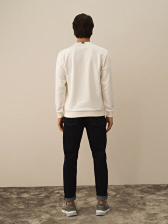 Xint Ekru Pamuk Dokulu Regular Fit Sweatshirt