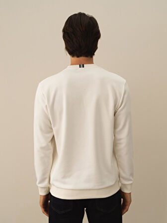 Xint Ekru Pamuk Dokulu Regular Fit Sweatshirt