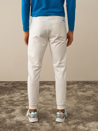 Xint Kırık Beyaz Pamuk Dokulu Slim Fit Sweat Pantolon