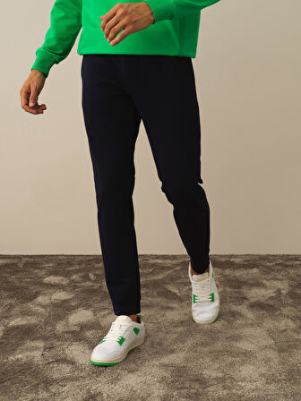 Xint Lacivert Pamuk Dokulu Slim Fit Sweat Pantolon