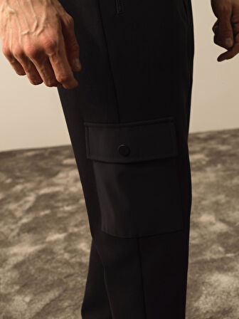 Xint Siyah Pamuk Dokulu Regular Fit Sweat Pantolon