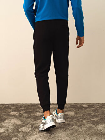 Xint Siyah Pamuk Dokulu Regular Fit Sweat Pantolon