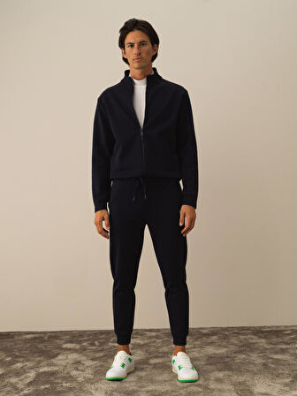 Xint Lacivert Pamuk Dokulu Regular Fit Sweat Pantolon