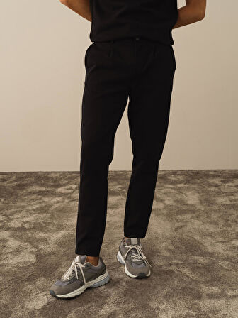 Xint Siyah Pamuk Dokulu Regular Fit Sweat Pantolon