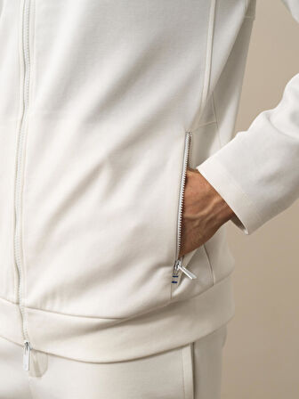 Xint Kırık Beyaz Pamuk Dokulu Regular Fit Sweatmont