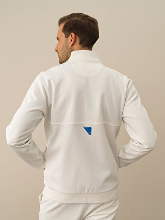 Xint Kırık Beyaz Pamuk Dokulu Regular Fit Sweatmont