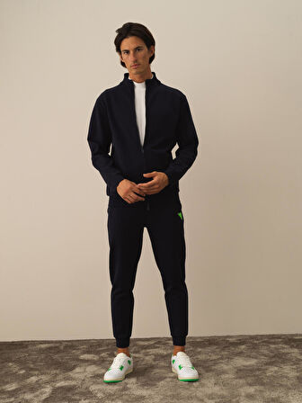 Xint Lacivert Pamuk Dokulu Regular Fit Sweatmont