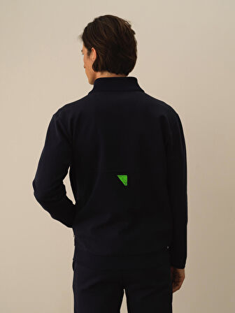 Xint Lacivert Pamuk Dokulu Regular Fit Sweatmont