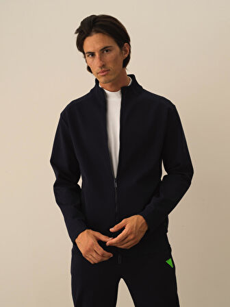 Xint Lacivert Pamuk Dokulu Regular Fit Sweatmont