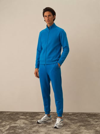 Xint Mavi Pamuk Dokulu Regular Fit Sweatmont