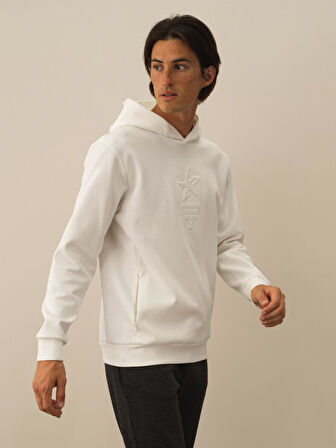Xint Kırık Beyaz Pamuk Dokulu Regular Fit Sweatshirt