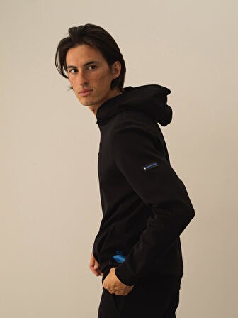 Xint Siyah Pamuk Dokulu Regular Fit Sweatshirt