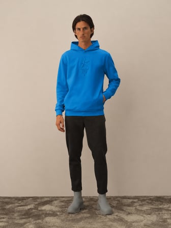 Xint Mavi Pamuk Dokulu Regular Fit Sweatshirt