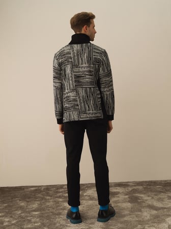 Xint Siyah Pamuk Dokulu Slim Fit Jogger Pantolon