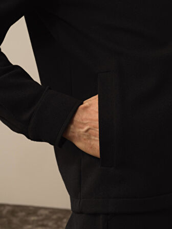 Xint Siyah Pamuk Dokulu Regular Fit Gömlek Ceket