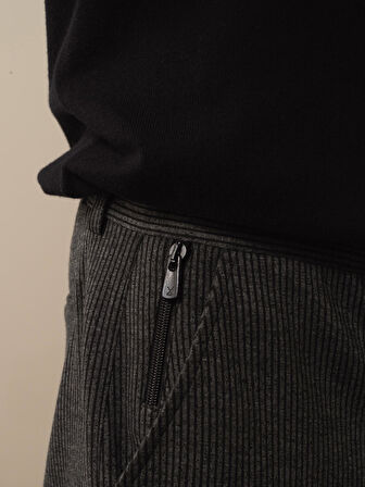 Xint Siyah Pamuk Dokulu Slim Fit Jogger Pantolon
