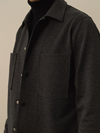 Xint Siyah Pamuk Dokulu Regular Fit Ceket