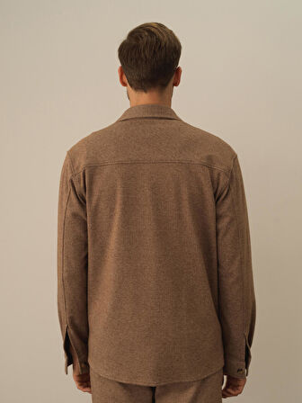 Xint Camel Doğal Yün Dokulu Regular Fit Gömlek Ceket