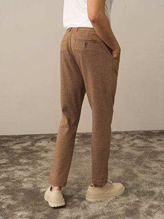 Xint Camel Doğal Yün Dokulu Slim Fit Jogger Pantolon