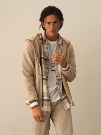Xint Bej Pamuk Dokulu Regular Fit Sweatmont