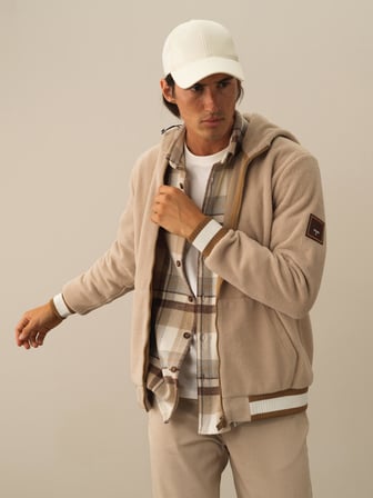 Xint Bej Pamuk Dokulu Regular Fit Sweatmont