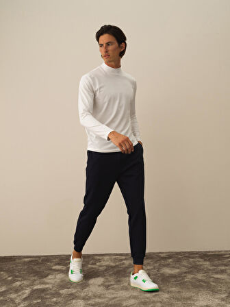 Xint Kırık Beyaz Modal Dokulu Slim Fit Uzun Kollu Tişört