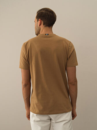 Xint Camel Pamuk Dokulu Regular Fit Tişört