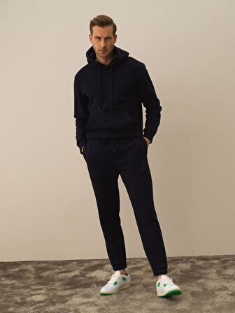 Xint Lacivert Pamuk Dokulu Regular Fit Sweat Pantolon