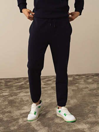 Xint Lacivert Pamuk Dokulu Regular Fit Sweat Pantolon