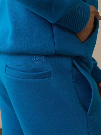 Xint Mavi Pamuk Dokulu Regular Fit Sweat Pantolon