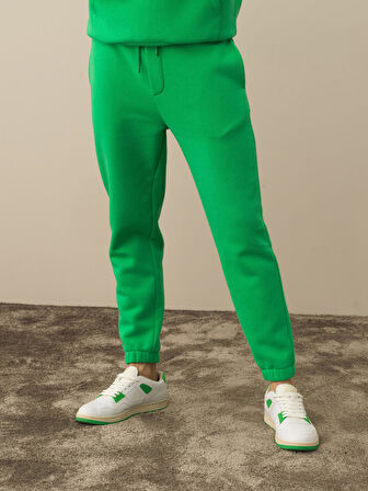 Xint Yeşil Pamuk Dokulu Regular Fit Sweat Pantolon