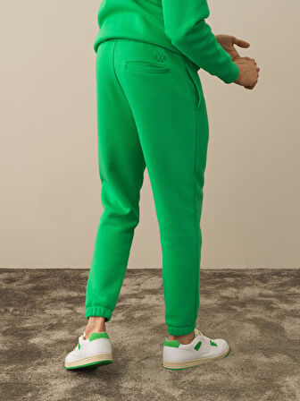 Xint Yeşil Pamuk Dokulu Regular Fit Sweat Pantolon
