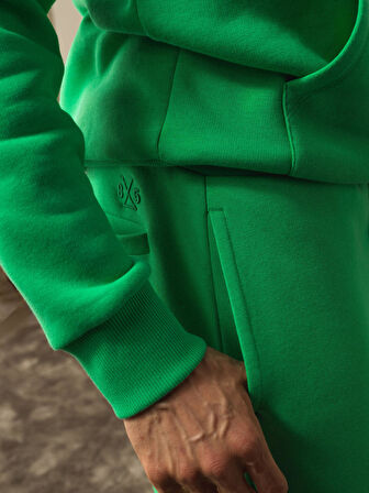 Xint Yeşil Pamuk Dokulu Regular Fit Sweat Pantolon
