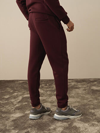 Xint Bordo Pamuk Dokulu Regular Fit Sweat Pantolon