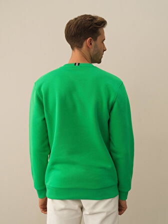 Xint Yeşil Pamuk Dokulu Regular Fit Sweatshirt