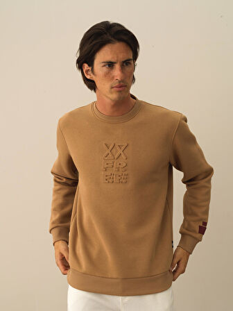 Xint Camel Pamuk Dokulu Regular Fit Sweatshirt