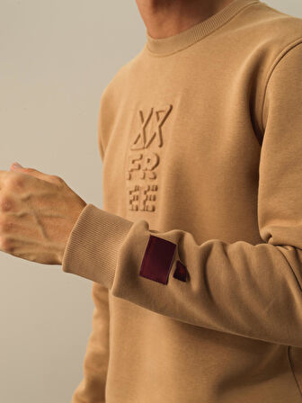 Xint Camel Pamuk Dokulu Regular Fit Sweatshirt