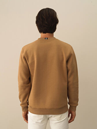 Xint Camel Pamuk Dokulu Regular Fit Sweatshirt